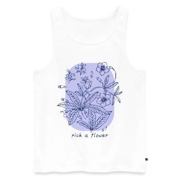 Pick a Flower - Men's Premium Organic Tank Top - white - Front - AI Model Male 178 light (178cm)