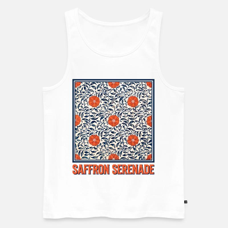 Saffron Serenade Botanicals - Männer Premium Bio Tank Top - Weiß