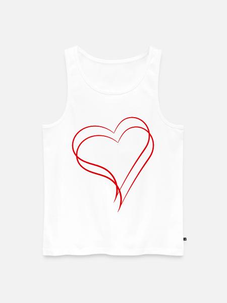 Zwei Herzen - Männer Premium Bio Tank Top - Weiß
