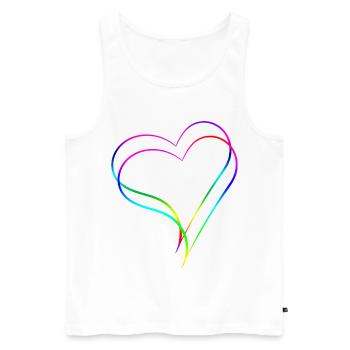 Hearts Rainbow - Love - Men's Premium Organic Tank Top - white - Front - Michal (187cm)