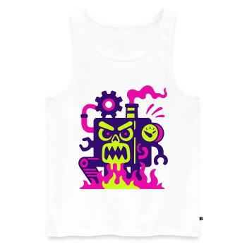 Monster Machine on Fire - Männer Premium Bio Tank Top - Weiß - Vorne - Michal (187cm)