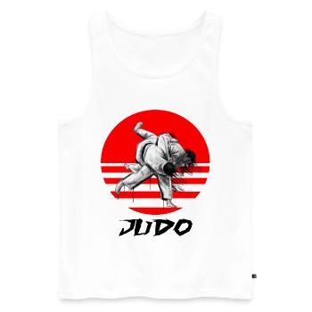 Judo Kampfkunst Silhouette auf Roter Linie - Männer Premium Bio Tank Top - Weiß - Vorne - AI Model Male 178 light (178cm)