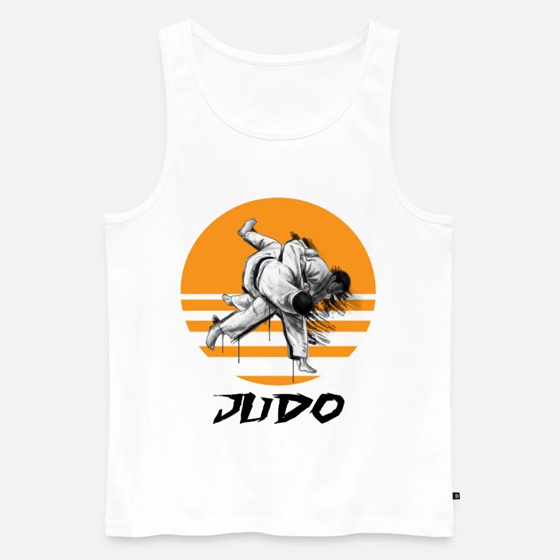 Judo-Kampfkunst Motiv mit Dynamik - Männer Premium Bio Tank Top - Weiß