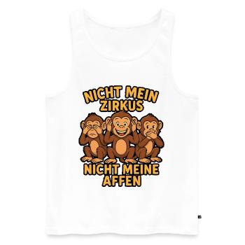 Nicht mein Zirkus, nicht meine Affen - Männer Premium Bio Tank Top - Weiß - Vorne - AI Model Male 178 light (178cm)