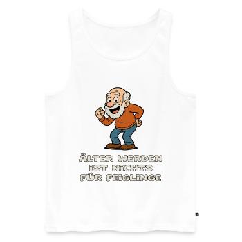 Getting Older Bold Humor - Men's Premium Organic Tank Top - white - Front - AI Model Male 178 light (178cm)