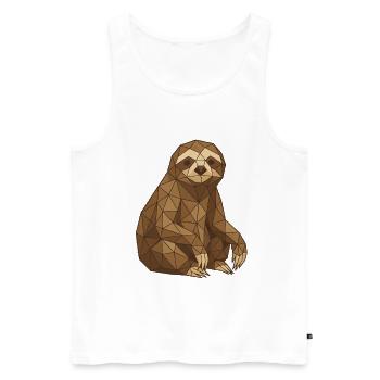 Geometric Sloth Low-Poly - Men's Premium Organic Tank Top - white - Front - Michal (187cm)