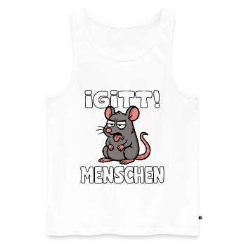 Rat with Tongue iGITt HUMANS - Men's Premium Organic Tank Top - white - Front - AI Model Male 178 light (178cm)