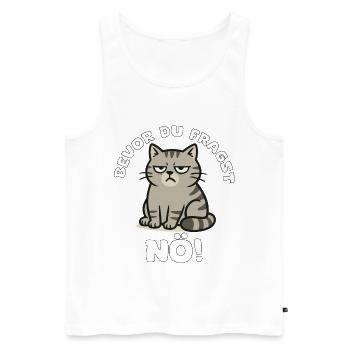 Grim Cat No Before You Ask - Men's Premium Organic Tank Top - white - Front - AI Model Male 178 light (178cm)