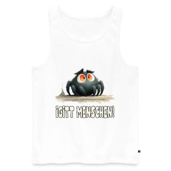 Funny yuck! Humans Spider - Men's Premium Organic Tank Top - white - Front - AI Model Male 178 light (178cm)