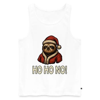 Paresseuse de Noël Ho Ho Non - Débardeur bio Premium Homme - blanc - Devant - Michal (187cm)