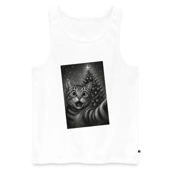 Cat's Eyes Christmas Dream - Men's Premium Organic Tank Top - white - Front - AI Model Male 178 light (178cm)