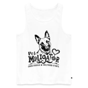 Belgischer Malinois – Haustier-Maligator - Männer Premium Bio Tank Top - Weiß - Vorne - AI Model Male 178 light (178cm)