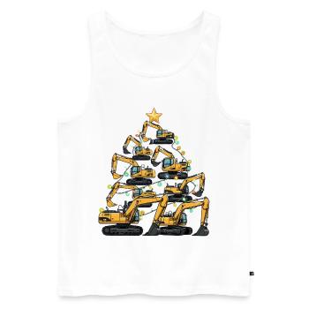 Cadeau du sapin de Noël drôle pour excavatrice - Débardeur bio Premium Homme - blanc - Devant - Michal (187cm)