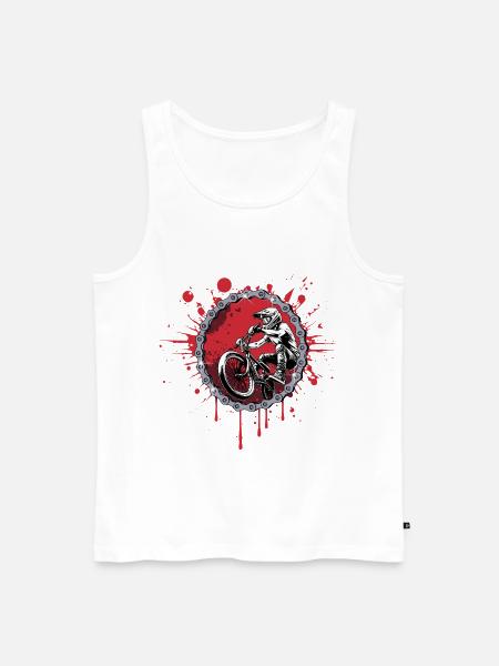BMX jump through a chain - Men's Premium Organic Tank Top - white