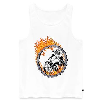 Anneau de feu pour les pilotes de BMX - Débardeur bio Premium Homme - blanc - Devant - AI Model Male 178 light (178cm)