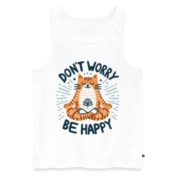 Don't worry be happy, chat relax - Men's Premium Organic Tank Top - white - Front - AI Model Male 178 light (178cm)