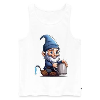 GnomePotterBlue - Débardeur bio Premium Homme - blanc - Devant - AI Model Male 178 light (178cm)