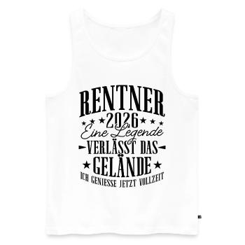 Rentner 2026 Rente Ruhestand Geschenk - Männer Premium Bio Tank Top - Weiß - Vorne - Michal (187cm)