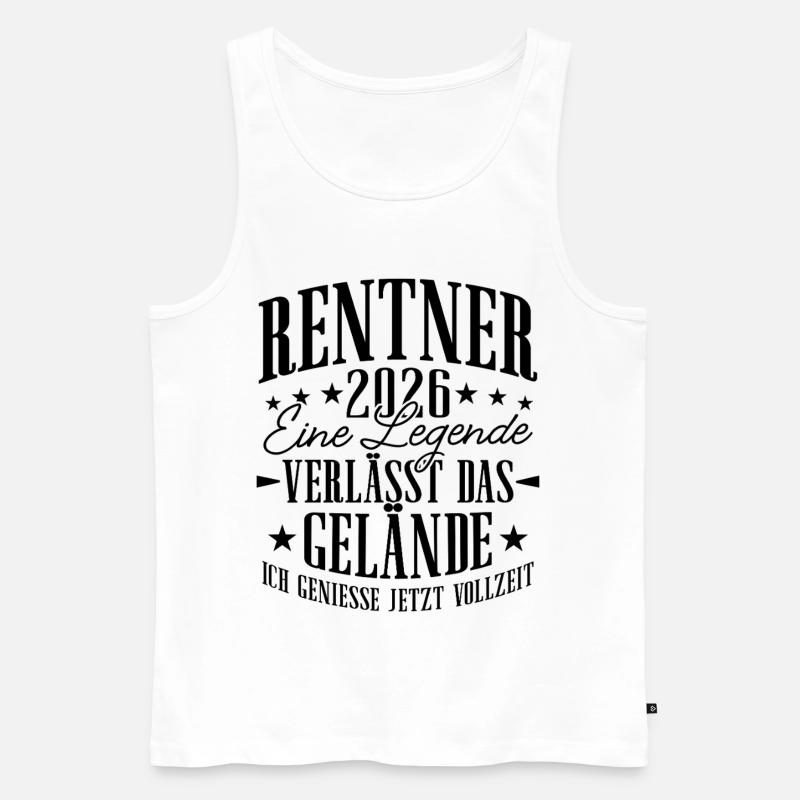 Rentner 2026 Rente Ruhestand Geschenk - Männer Premium Bio Tank Top - Weiß
