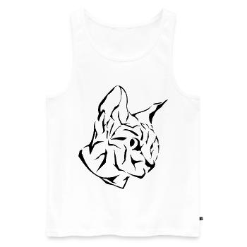 Tribu Tête de Chat Sphinx - Débardeur bio Premium Homme - blanc - Devant - Michal (187cm)