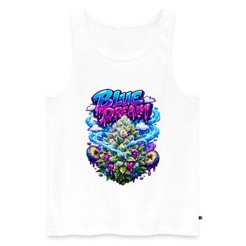Blue Dream Berry Graffiti Art Print - Men's Premium Organic Tank Top - white - Front - AI Model Male 178 light (178cm)
