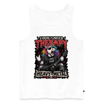 Unicorn Heavy Metal Auftritt - Männer Premium Bio Tank Top - Weiß - Vorne - Michal (187cm)