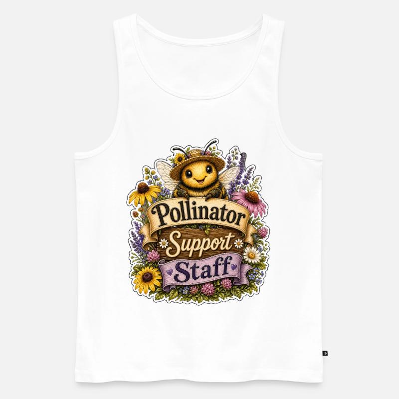 Pollinator Support Staff - Men's Premium Organic Tank Top - white