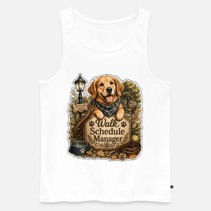 Walk Schedule Manager Hund - Männer Premium Bio Tank Top - Weiß