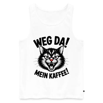 Kaffee gehört mir - Männer Premium Bio Tank Top - Weiß - Vorne - Michal (187cm)