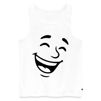 Laughing Face - Men's Premium Organic Tank Top - white - Front - AI Model Male 178 light (178cm)