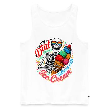 Squelette avec de la glace - Débardeur bio Premium Homme - blanc - Devant - Michal (187cm)