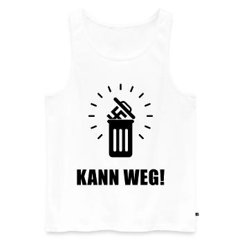 Kann Weg! (Gegen Rechts, Nie Wieder, Politik / B) - Männer Premium Bio Tank Top - Weiß - Vorne - Michal (187cm)