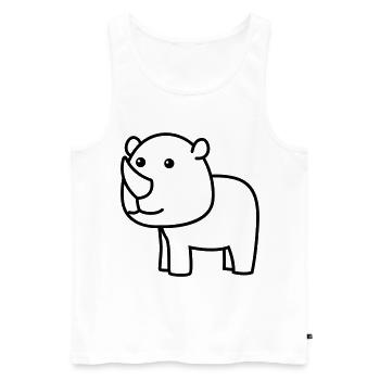 Nashorn Comic Tier - Männer Premium Bio Tank Top - Weiß - Vorne - Michal (187cm)