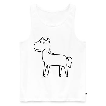 Pferd Comic Tier - Männer Premium Bio Tank Top - Weiß - Vorne - AI Model Male 178 light (178cm)