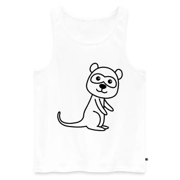 Suricate Comic Animal - Débardeur bio Premium Homme - blanc - Devant - Michal (187cm)