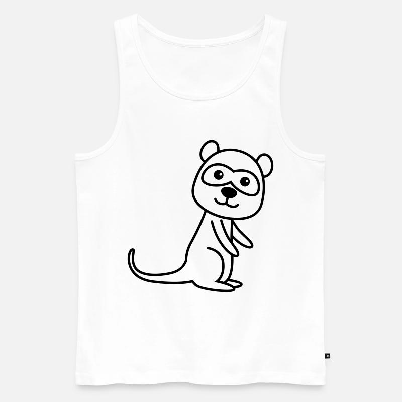 Erdmännchen Comic Tier - Männer Premium Bio Tank Top - Weiß