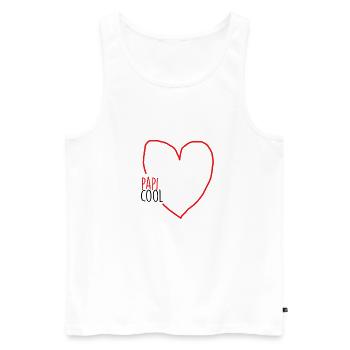 papi cool - Débardeur bio Premium Homme - blanc - Devant - Michal (187cm)
