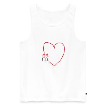 papa cool - Débardeur bio Premium Homme - blanc - Devant - Michal (187cm)