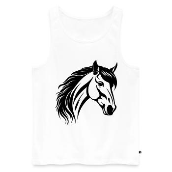 Horse Head - Men's Premium Organic Tank Top - white - Front - Michal (187cm)