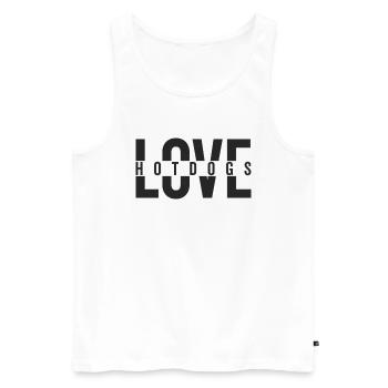 Love Hotdogs Déclaration de restauration rapide - Débardeur bio Premium Homme - blanc - Devant - Michal (187cm)