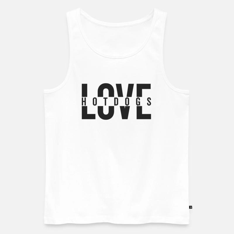 Love Hotdogs Fast Food Statement - Men's Premium Organic Tank Top - white