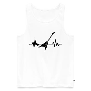 Herzschlag Gitarre - Rock n Roll Punk Band Metal - Männer Premium Bio Tank Top - Weiß - Vorne - Michal (187cm)