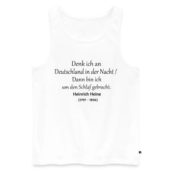 Heinrich Heine Deutschland in der Nacht - Männer Premium Bio Tank Top - Weiß - Vorne - AI Model Male 178 light (178cm)