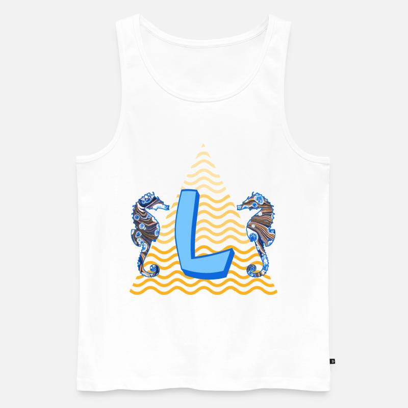 seepferdchen e 262 l - Männer Premium Bio Tank Top - Weiß