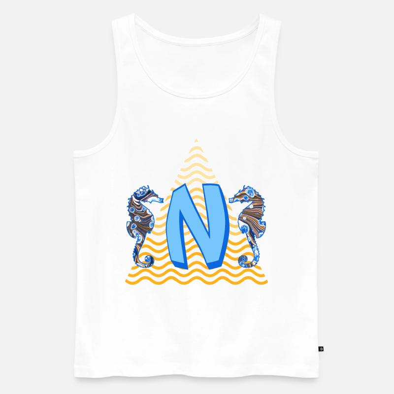 seepferdchen e 262 n - Männer Premium Bio Tank Top - Weiß