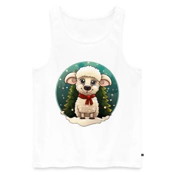 Noël de mouton - Débardeur bio Premium Homme - blanc - Devant - Michal (187cm)