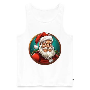 Père Noël Noël - Débardeur bio Premium Homme - blanc - Devant - Michal (187cm)