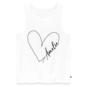 Amelie Name Heart Line - Men's Premium Organic Tank Top - white - Front - AI Model Male 178 light (178cm)