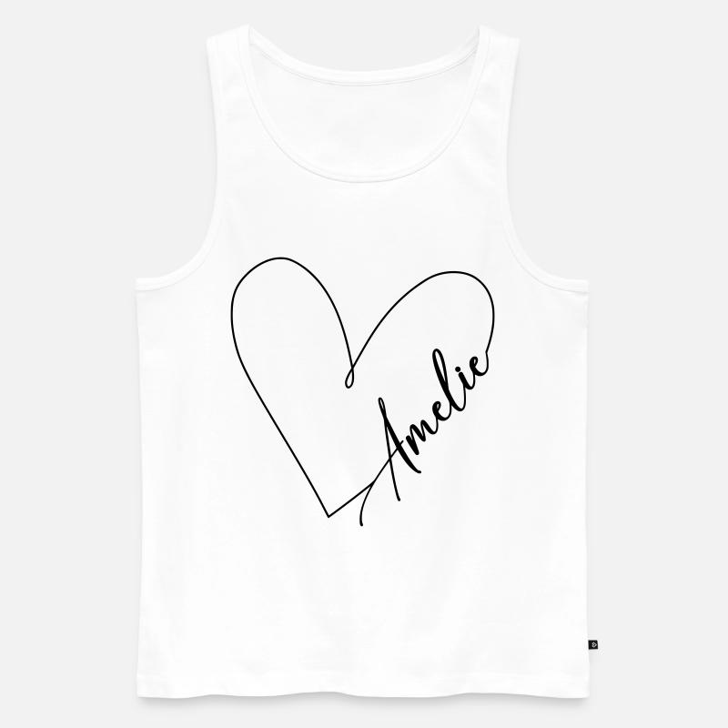 Amelie Name Herzlinie - Männer Premium Bio Tank Top - Weiß