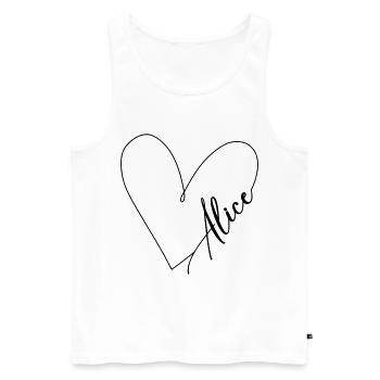 Alice Name Heart Line - Men's Premium Organic Tank Top - white - Front - AI Model Male 178 light (178cm)